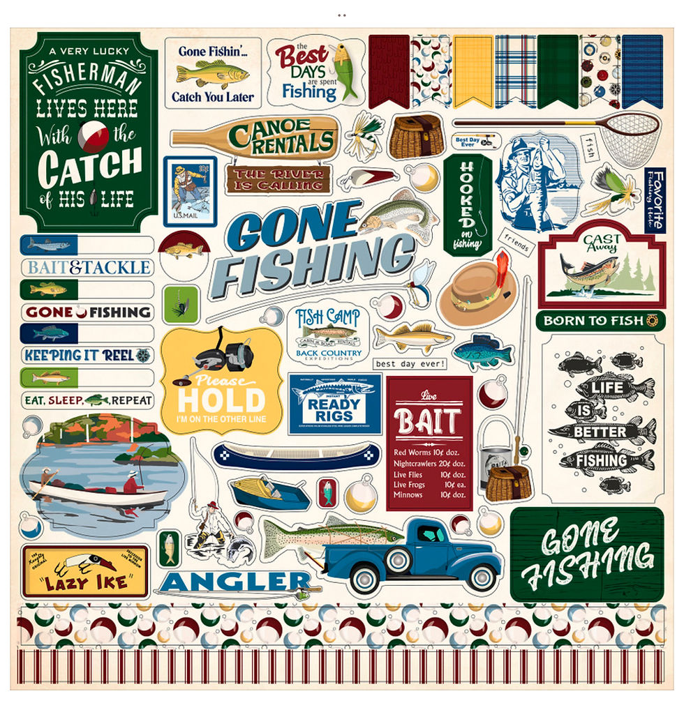 Thumbnail: Gone Fishing Carta Bella Scrapbooking Collection Kit