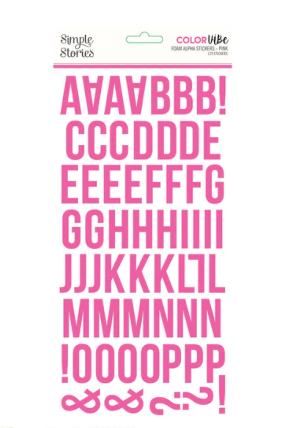 Simple Stories Color Vibe Pink Foam Alpha Stickers