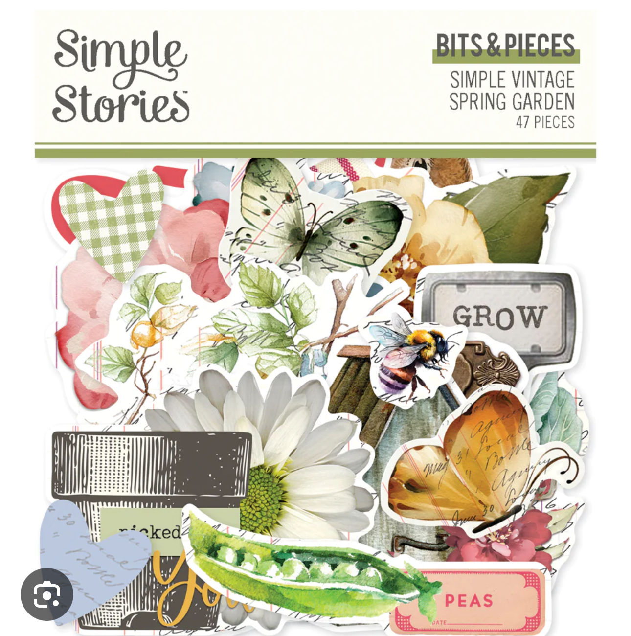 Simple Stories Vintage Spring Garden Bits and Pieces 47 pieces