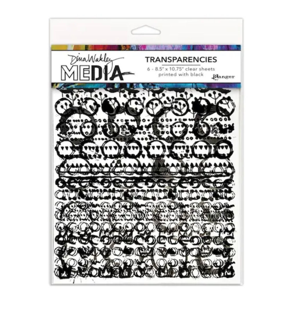 Dina Wakley Media Transparencies Pattern Play 6 sheets 8.5 x 10.75