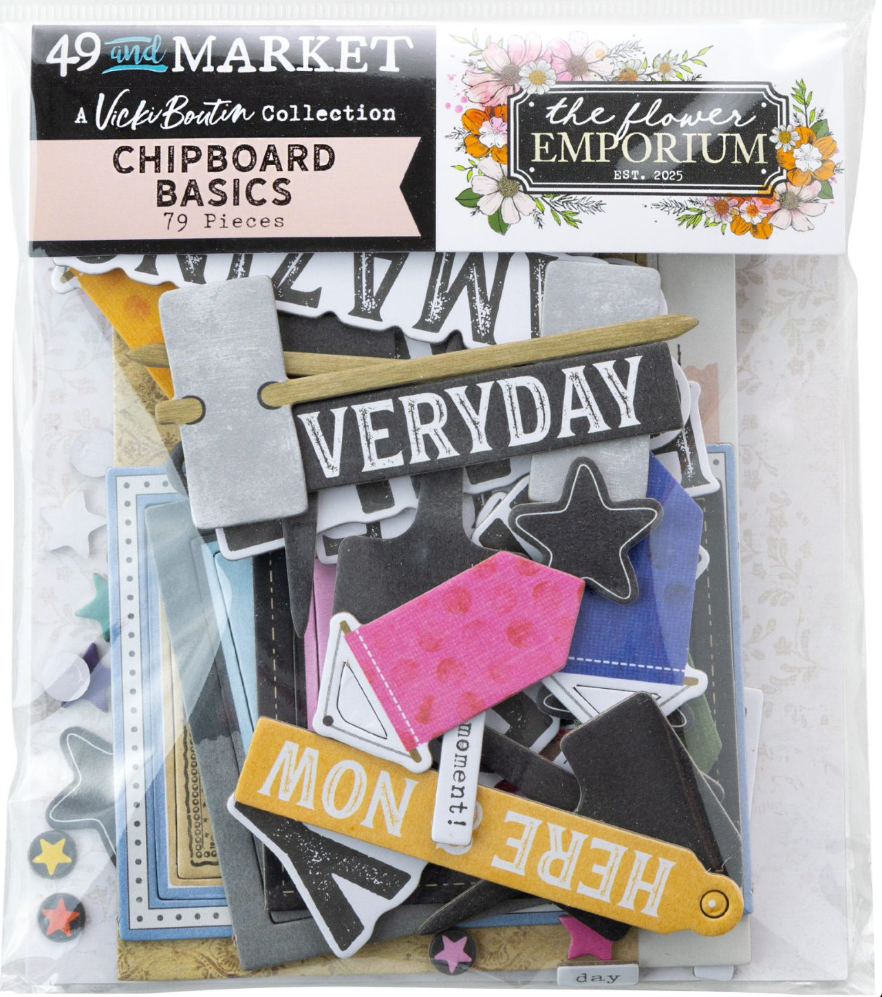 49 and Market Flower Emporium Chipboard Basics Vicki Boutin