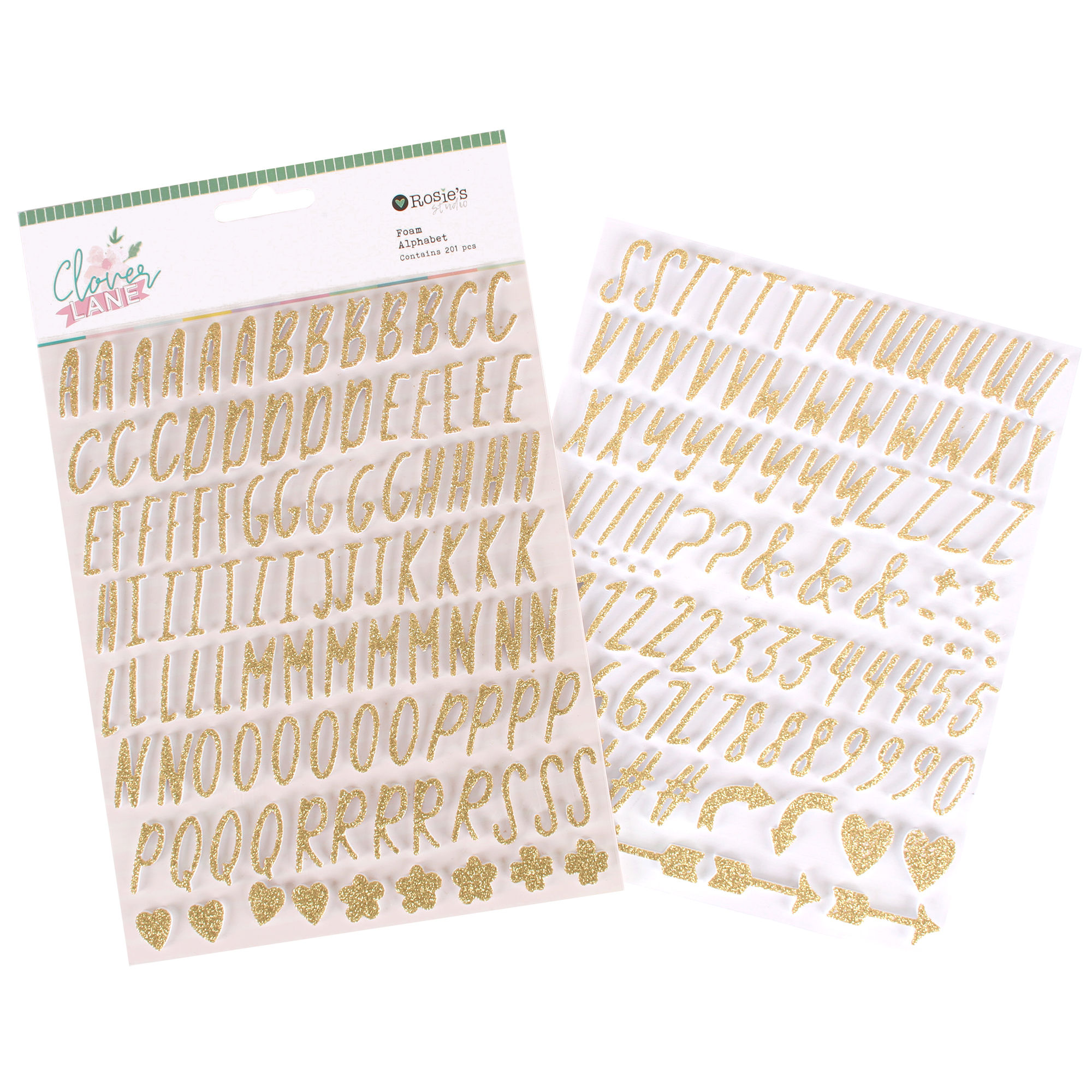 Rosie’s Studio Clover Lane Glitter Foam Alphabet 2 sheets