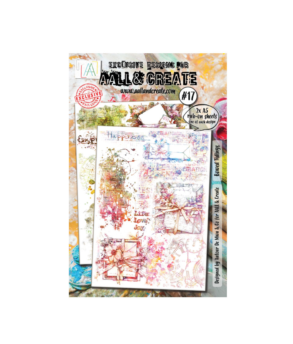 Aall and Create #17 - A5 Rub-Ons - Bowed Tidings