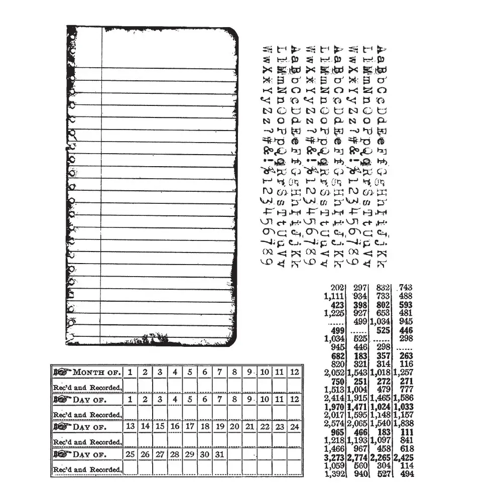 Tim Holtz - Cling Mount Stamp Set School Desk CMS057