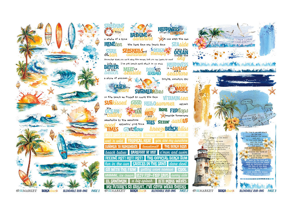 Thumbnail: 49 and Market Beach Vibes Rub On Transfers