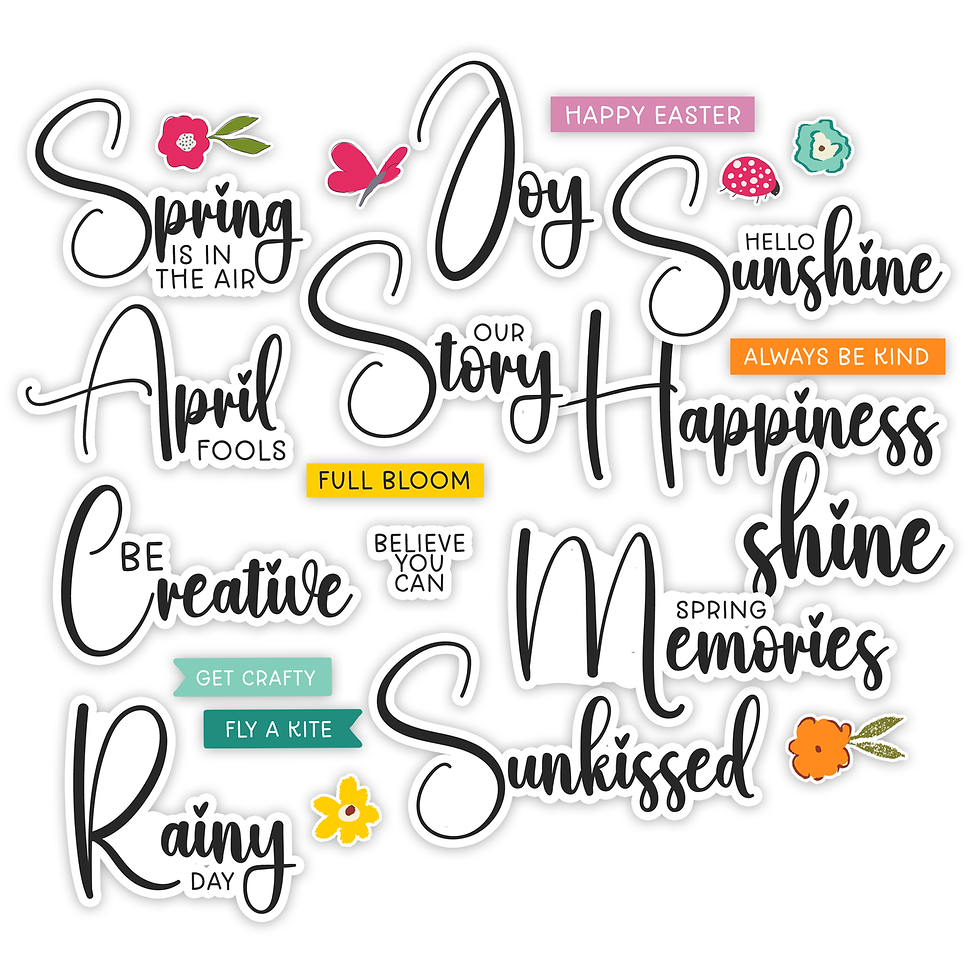 Thumbnail: Pretty Little Studio Sunkissed Spring Memories Word Die Cuts