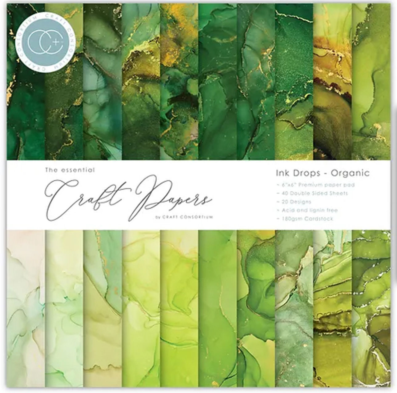 Craft Consortium Ink Drops Organic 6 x 6 Paper Pad