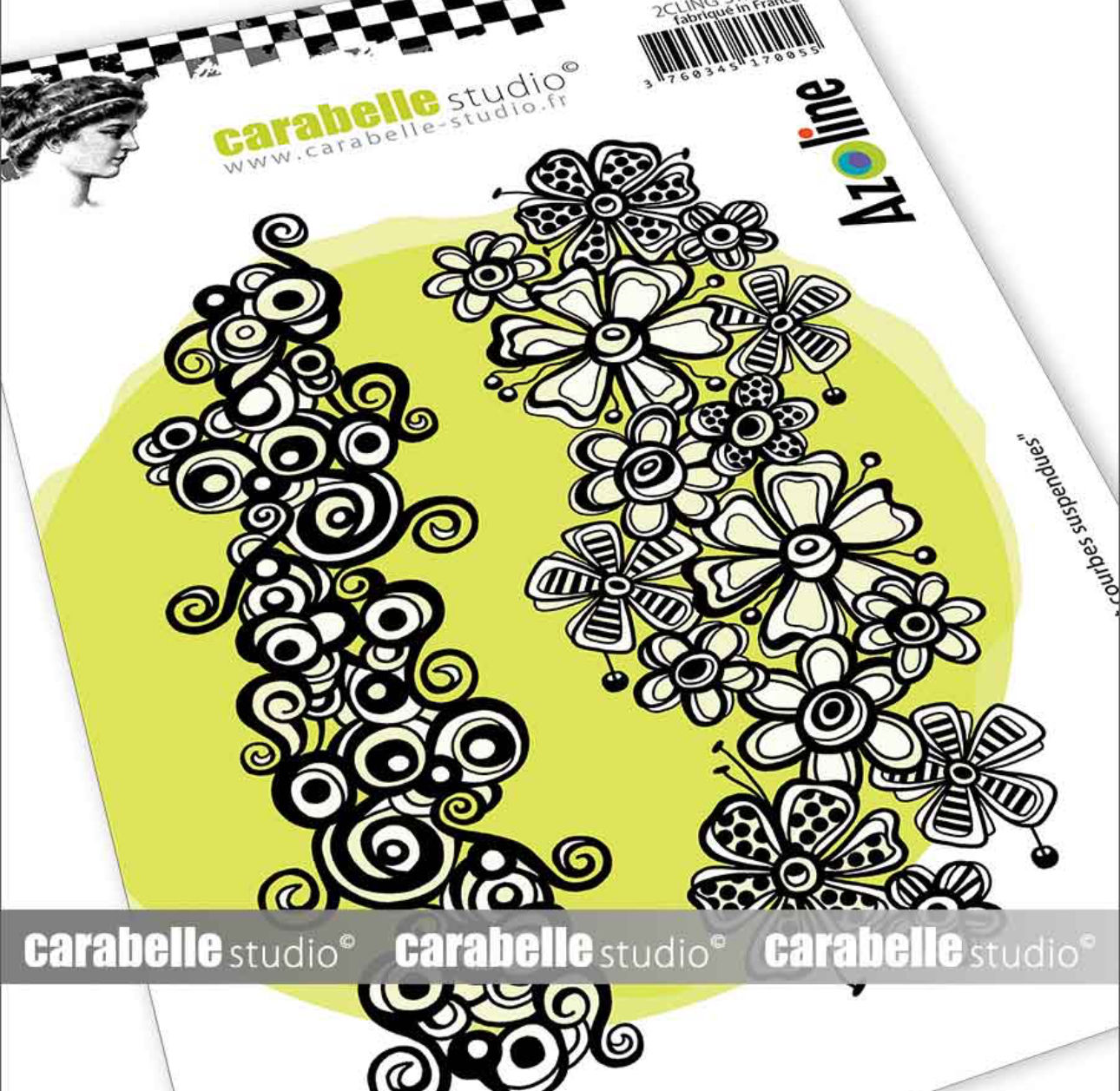 Carabelle Studio Fleurs et Courbes Suspendues A6 Stamp by Azoline