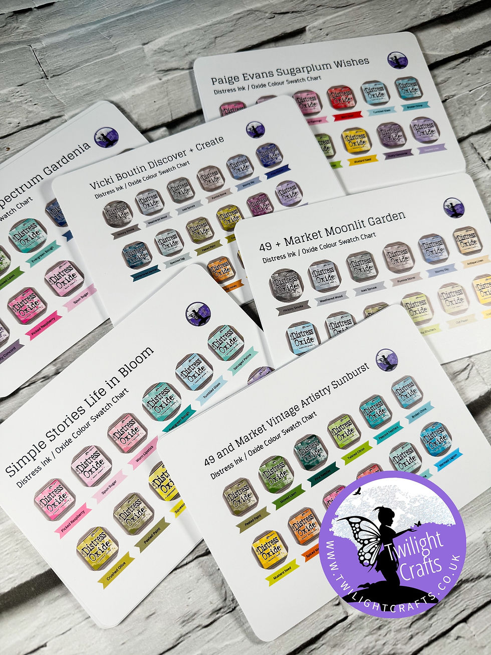 Thumbnail: Vintage Artistry Sunburst Distress Ink/Oxide Colour Swatch Chart