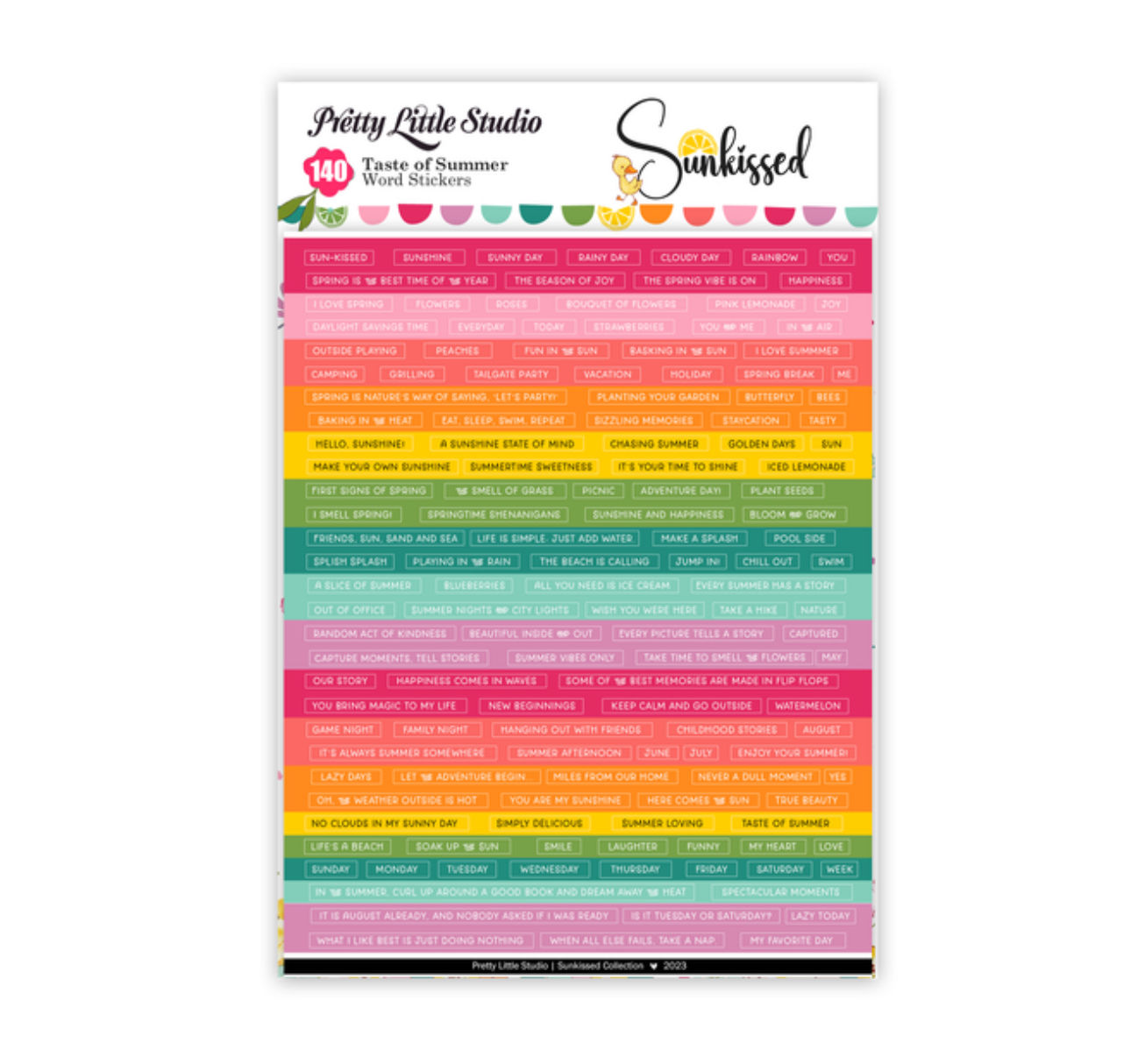 Pretty Little Studio Sunkissed Taste of Summer  Colour Word Stickers