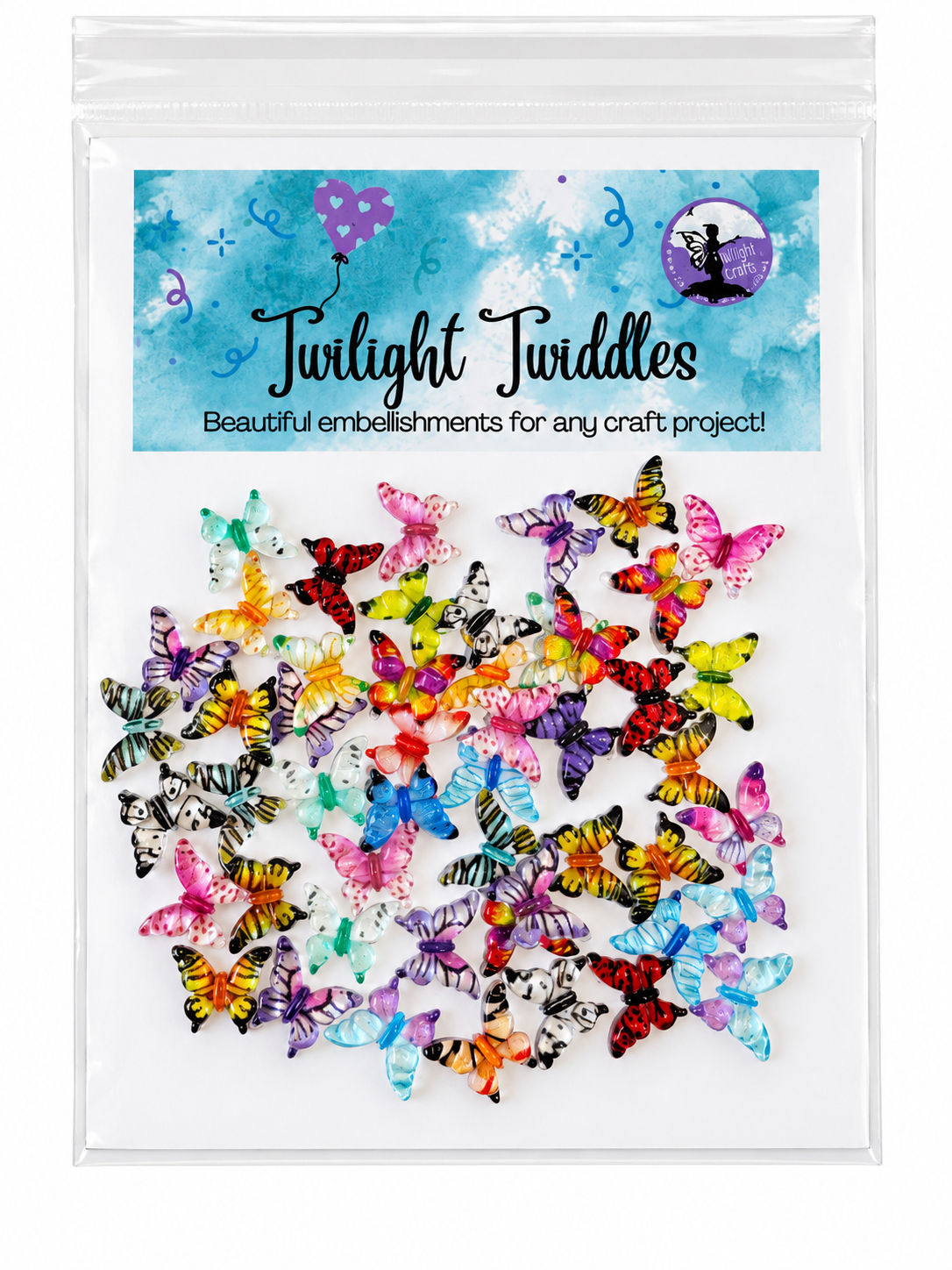 TTR 91 Rainbow Butterfly Resin Embellishments - Pack of 50