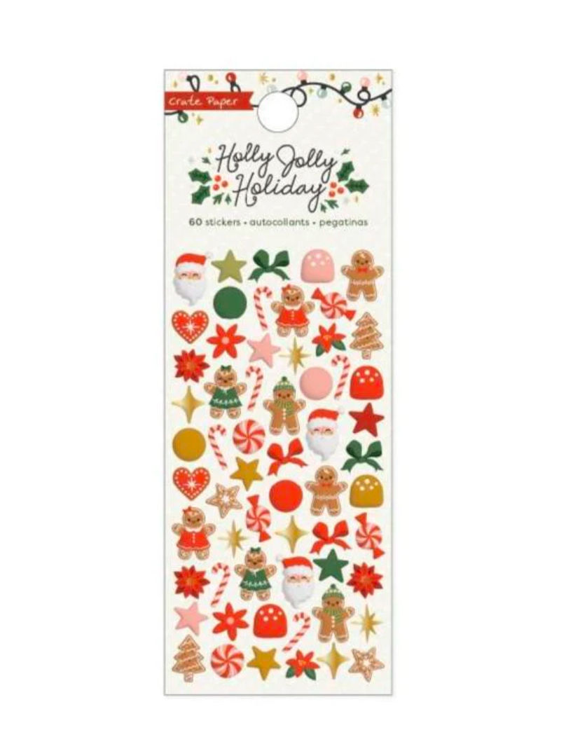 Crate Paper Holly Jolly Holiday Puffy Enamel Stickers