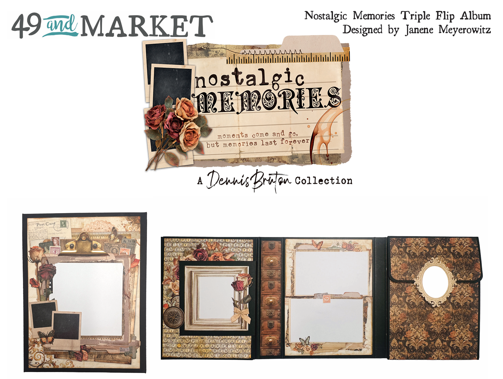 49 and Market Nostalgic Memories Triple Flip Album Class and Kit