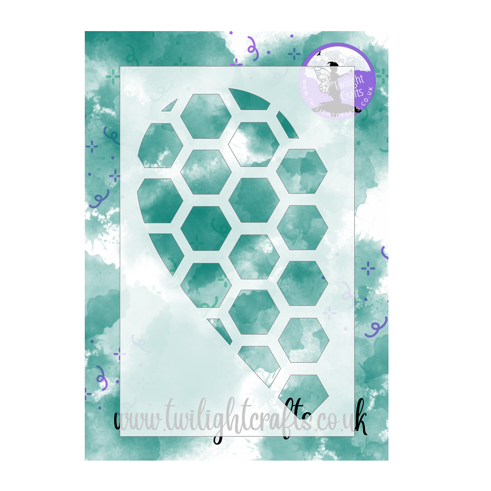 JWS 83 Patchwork Half Heart Stencil A4