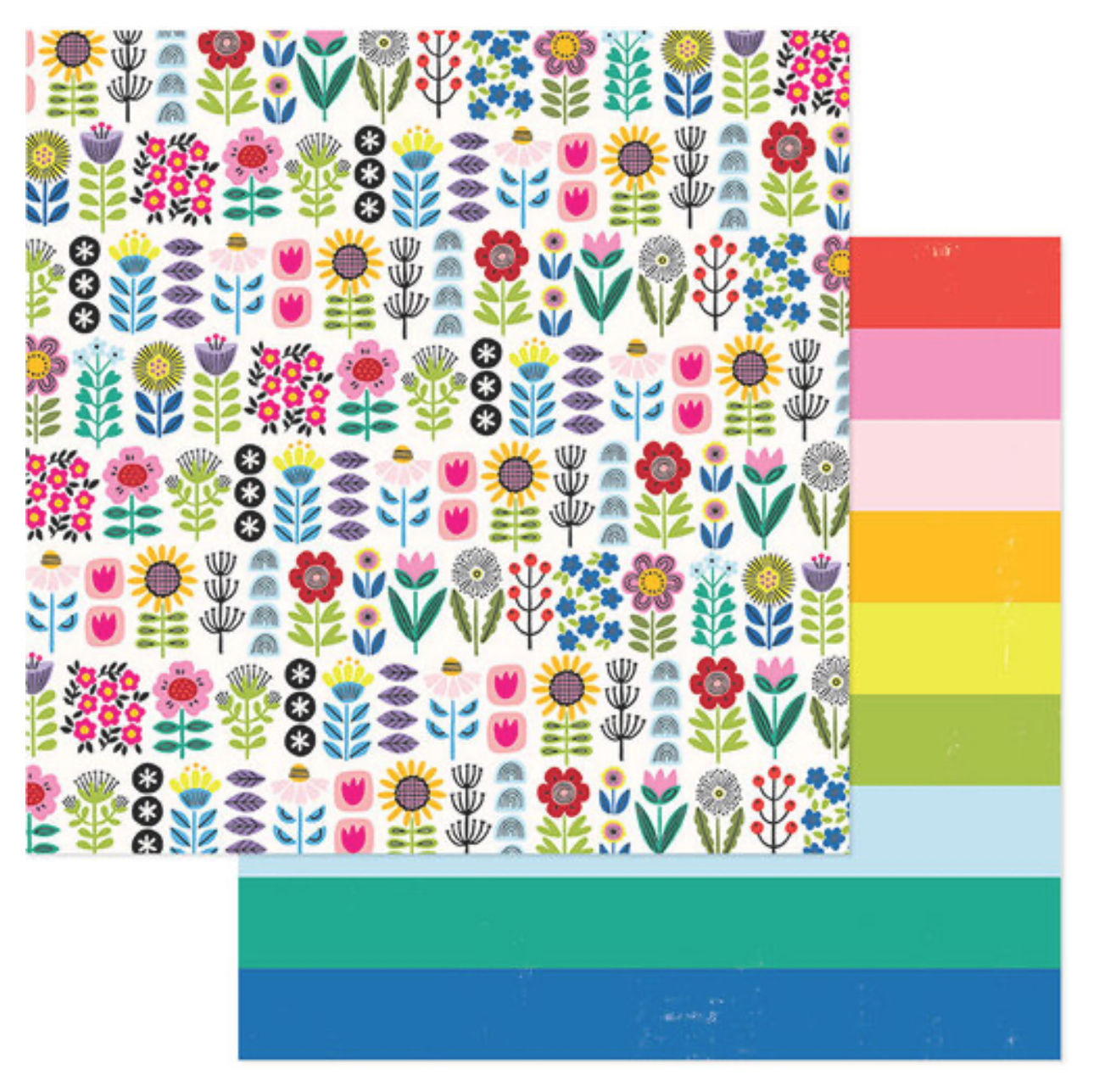 American Crafts Whatevs Funky Florals 12 x 12 paper