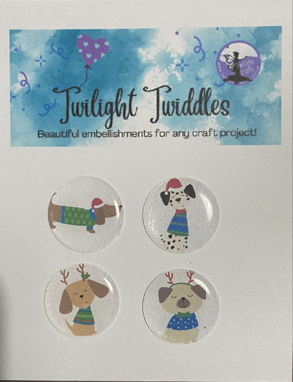 TT 19 Epoxy Flair Christmas Dogs Twilight Twiddles