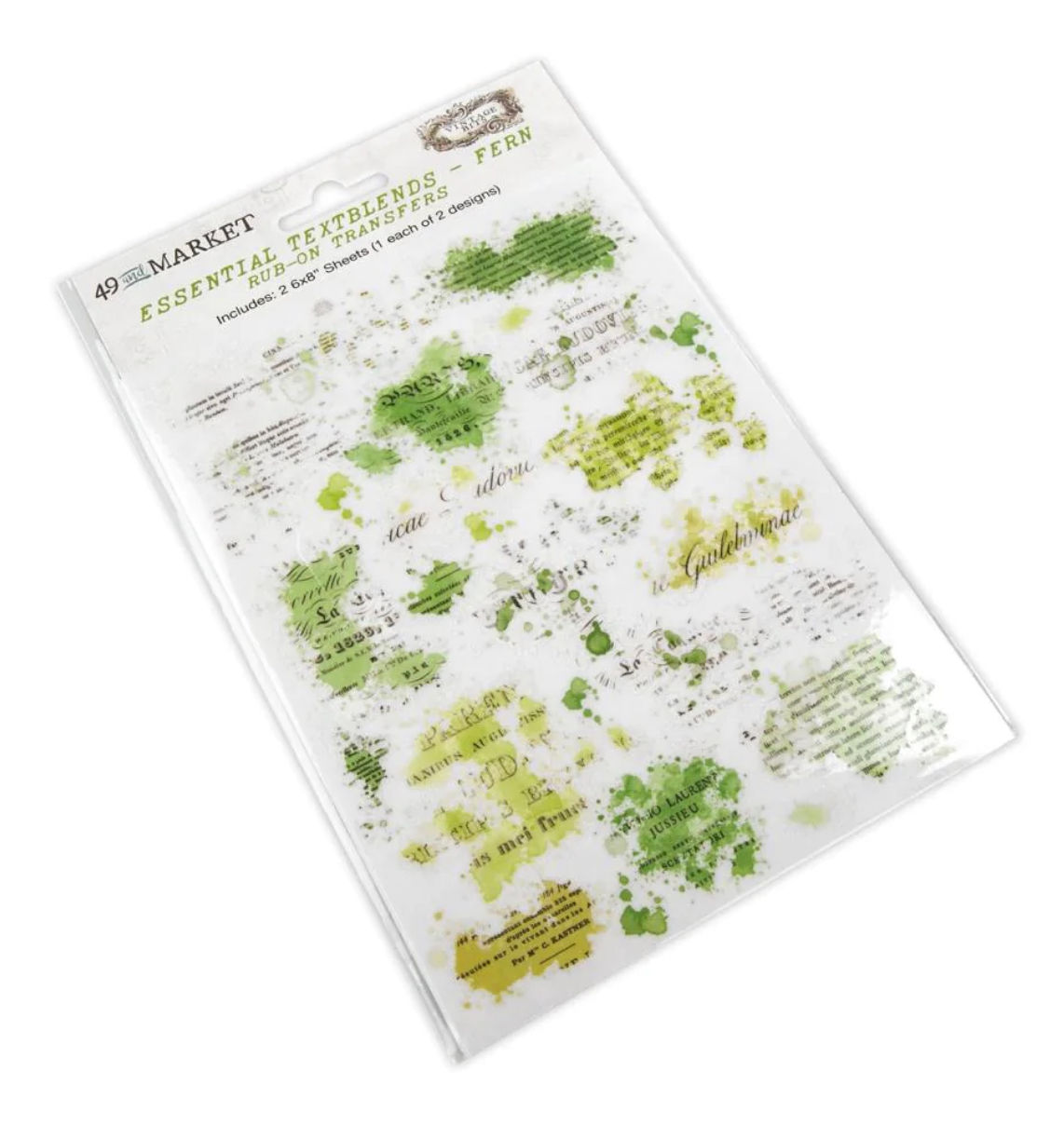 49 and Market Fern Essential TextBlends Rub On Transfers