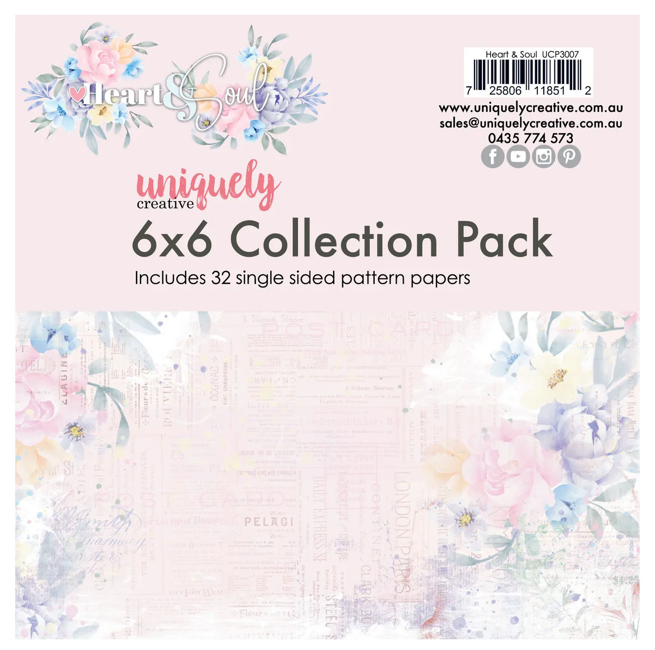 Uniquely Creative Heart and Soul 6 x 6  Collection Pack 