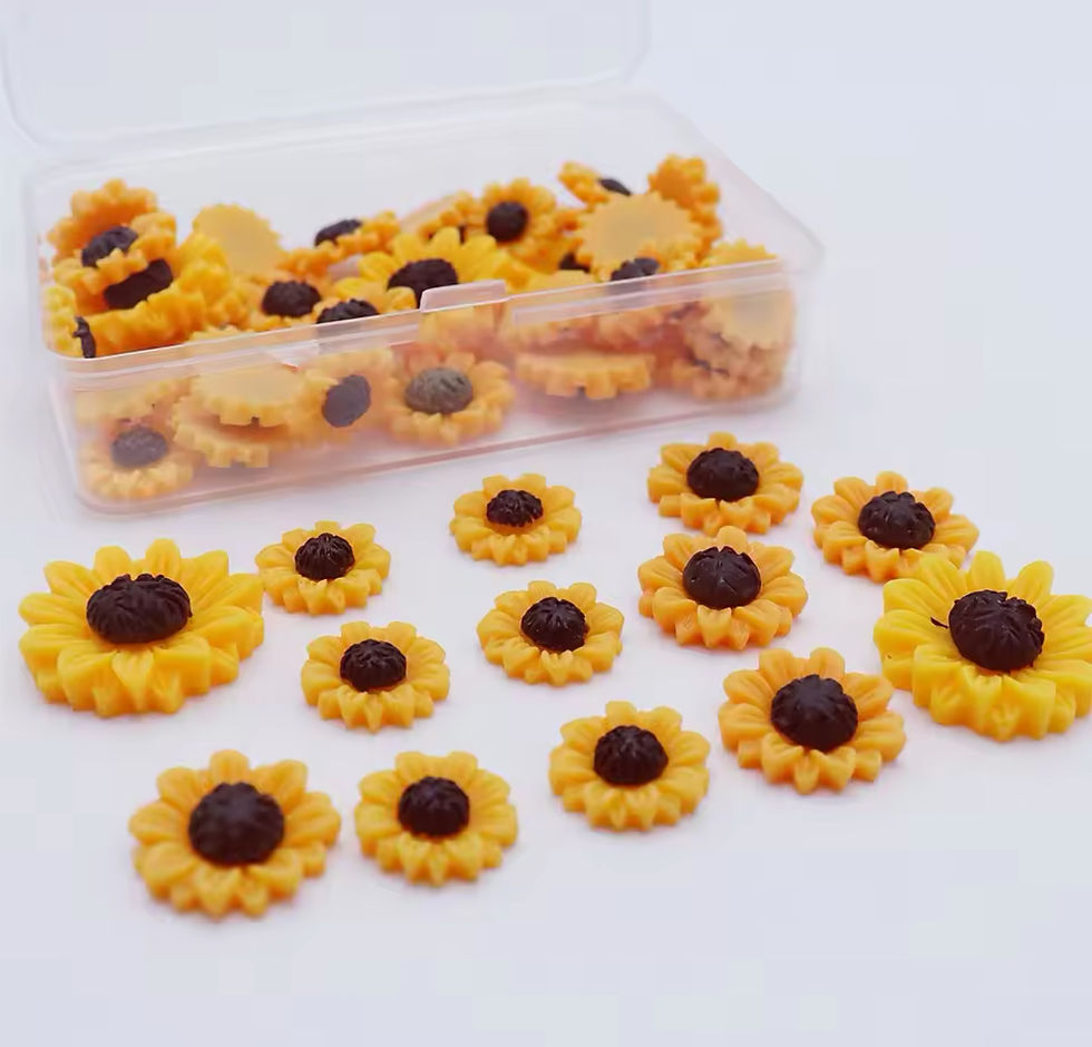 Thumbnail: 50 Resin Flatbacked Sunflower Embellishments 