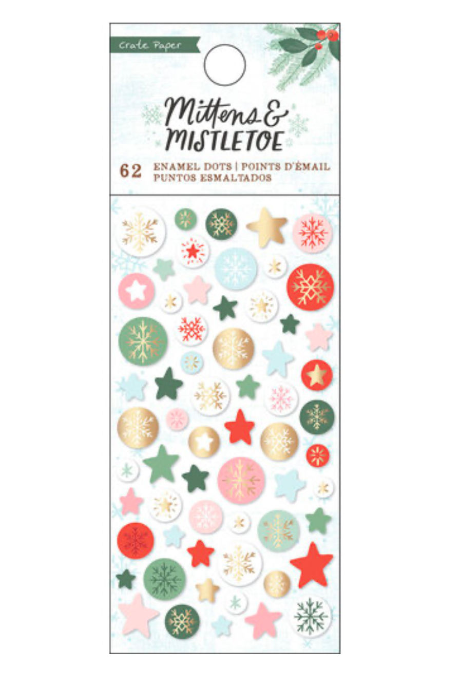 Crate Paper Mittens and Mistletoe Enamel Dots