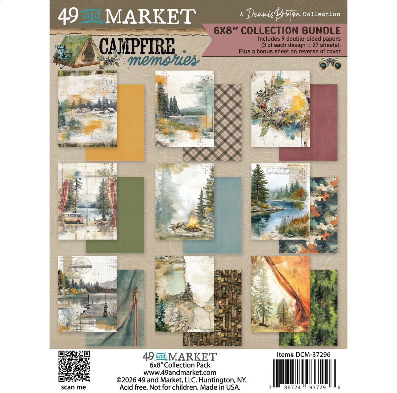 49 and Market Campfire Memories 6” x 8” Paper Collection Bundle
