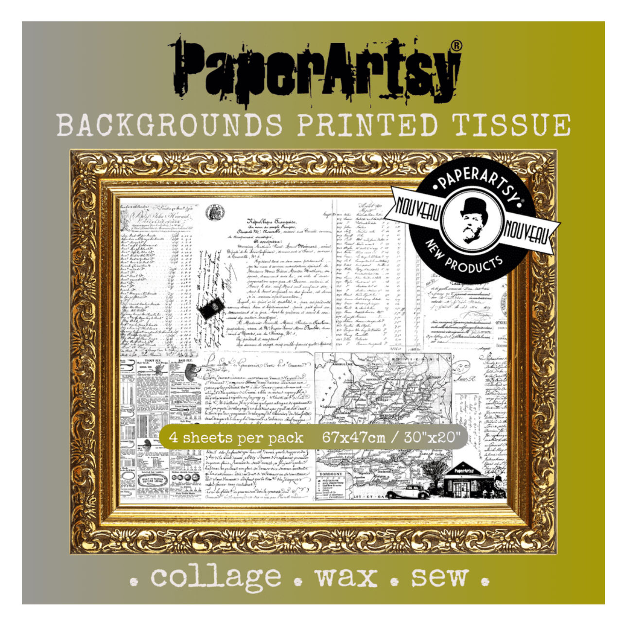 PaperArtsy Printed Tissue Backgrounds PT07
