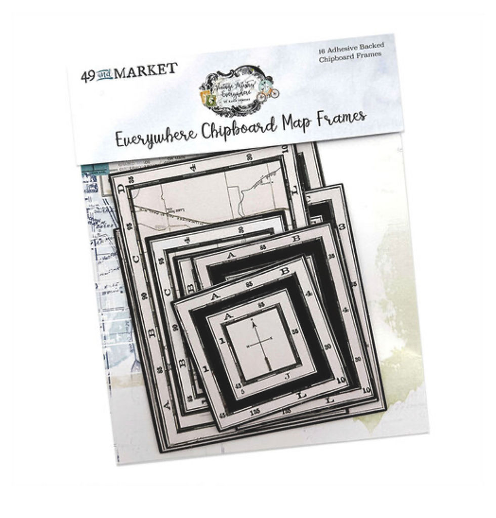 Vintage Artistry Everywhere Chipboard Map Frames