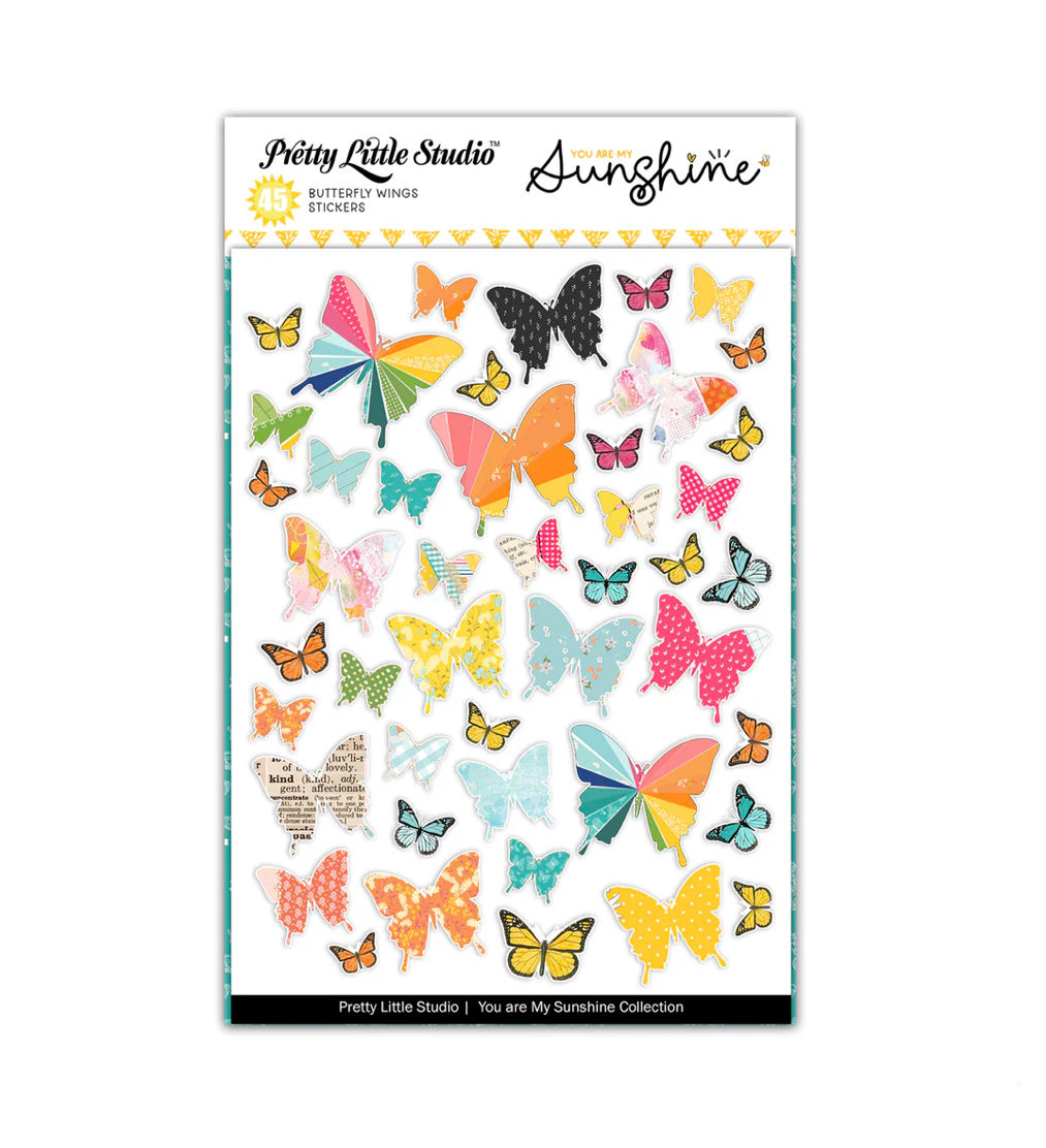 Pretty Little Studio You Are My Sunshine Butterfly Wings Stickers 