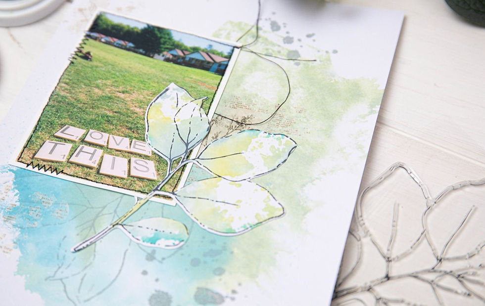 Thumbnail: Sizzix™ A5 Clear Stamps Set 11PK w/ Framelits® Die Set Painted Pencil Leaves by 