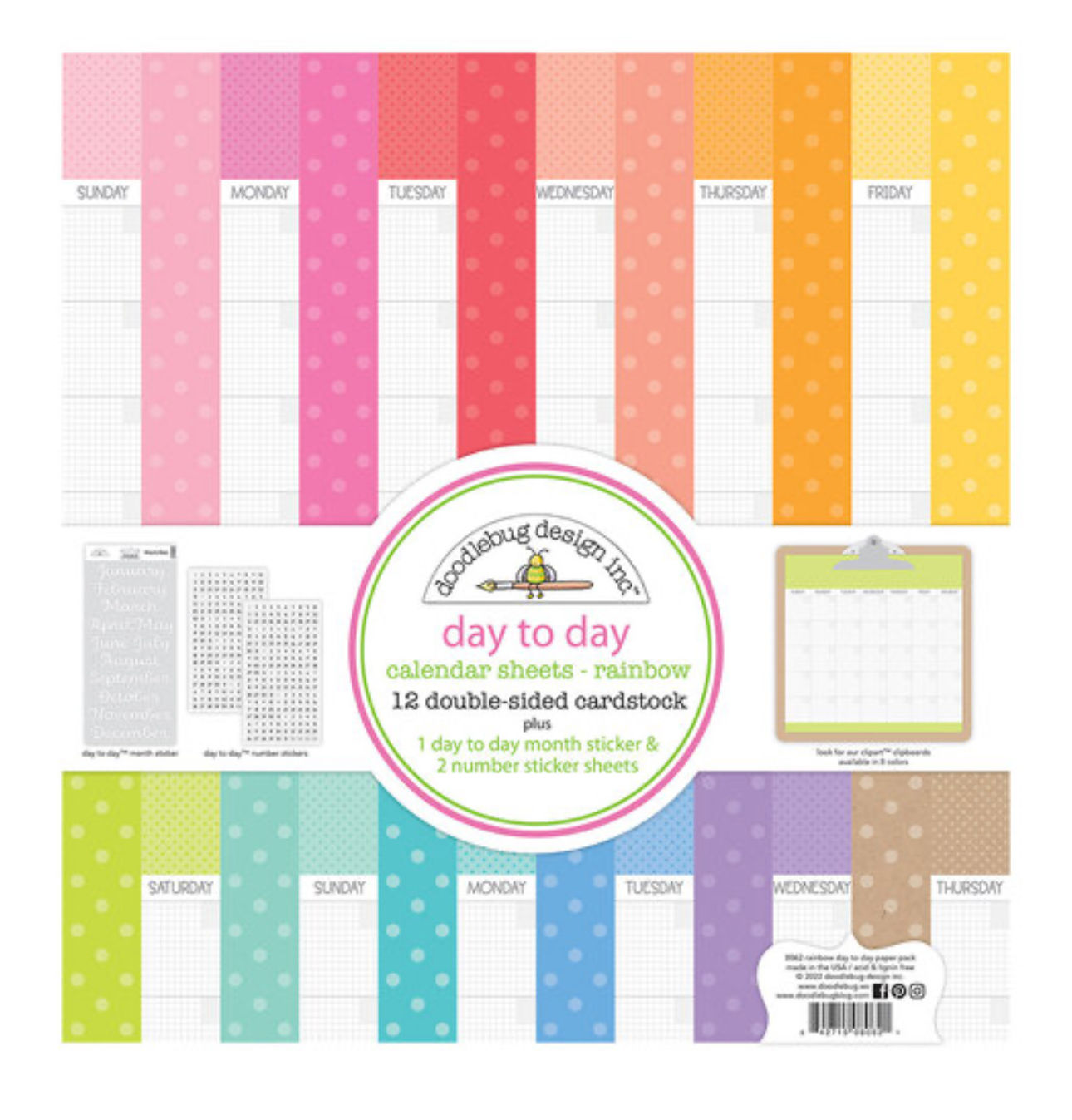 Doodlebug Day to Day Calendar Prints 12” x 12” Collection Pack