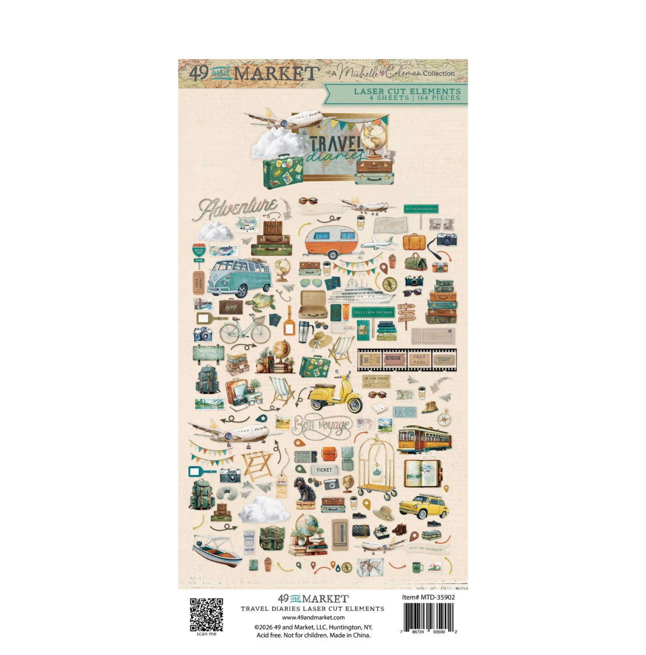 49 and Market Travel Diaries Laser Cut Elements