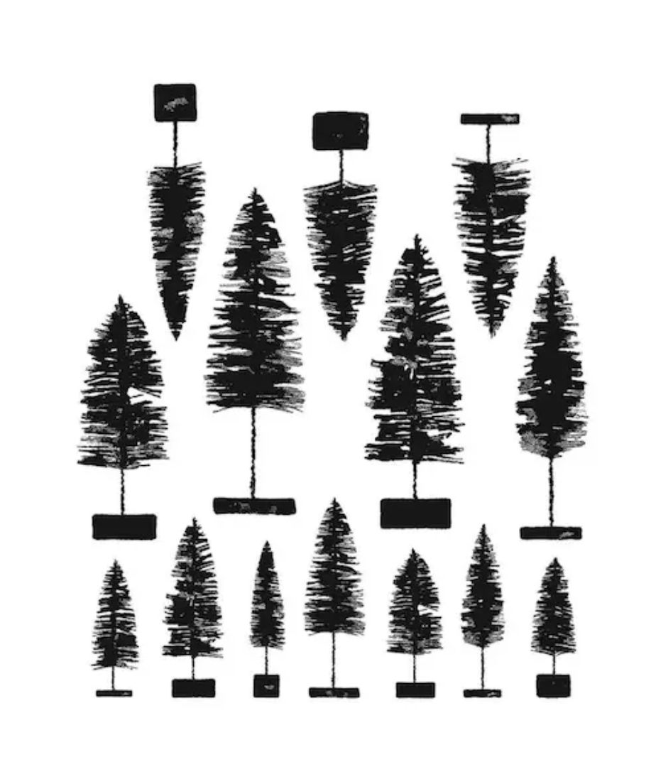 Tim Holtz - Cling Mount Stamp Set Bottle Brush Trees - CMS455