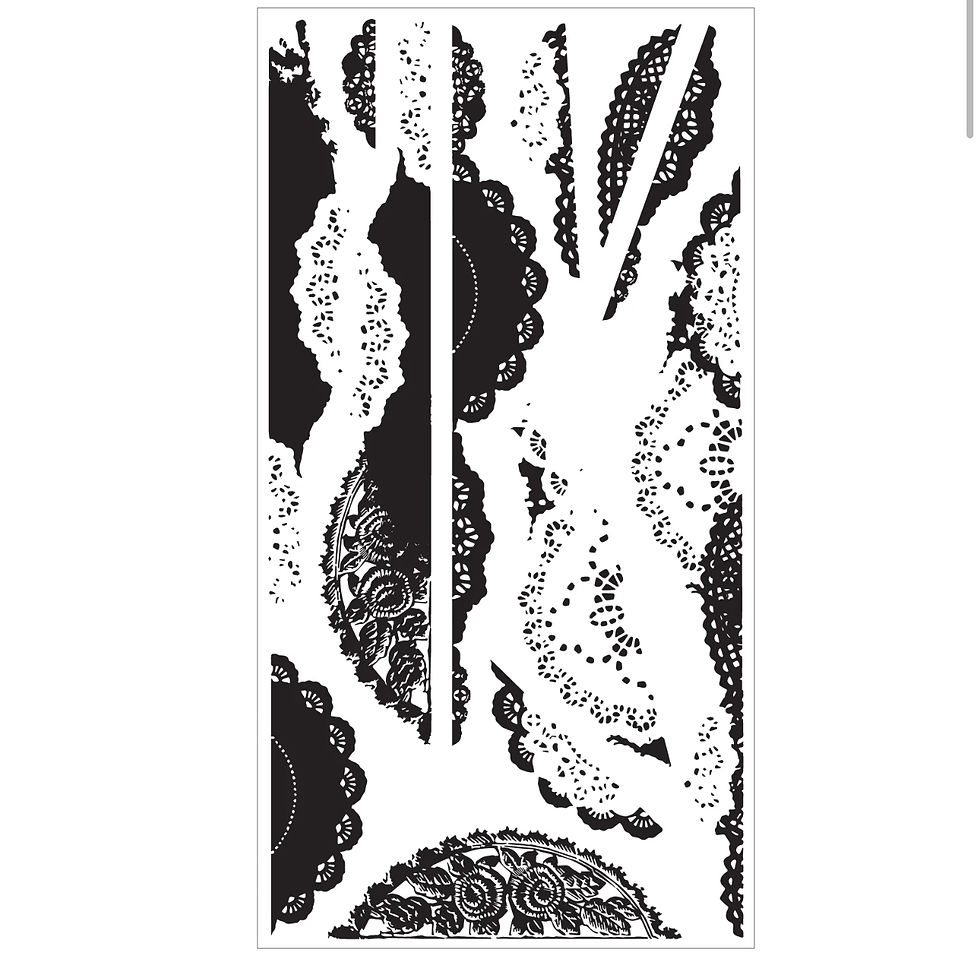 Thumbnail: Sizzix Clear Stamps 12PK W/3PK Framelits Doily Edgers By 49 And Market