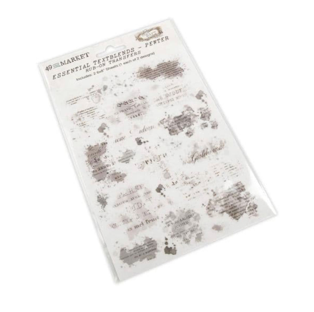 49 and Market Pewter Essential TextBlends Rub On Transfers