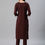 Thumbnail: Women's Brown Color Foil Print Straight Kurta