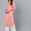 Thumbnail: Peach Khari Printed Straight Kurta