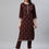 Thumbnail: Women's Brown Color Foil Print Straight Kurta