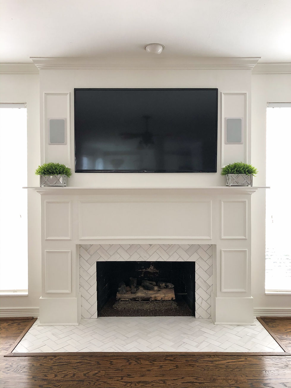 Complete Fireplace Makeover and TV Mounting