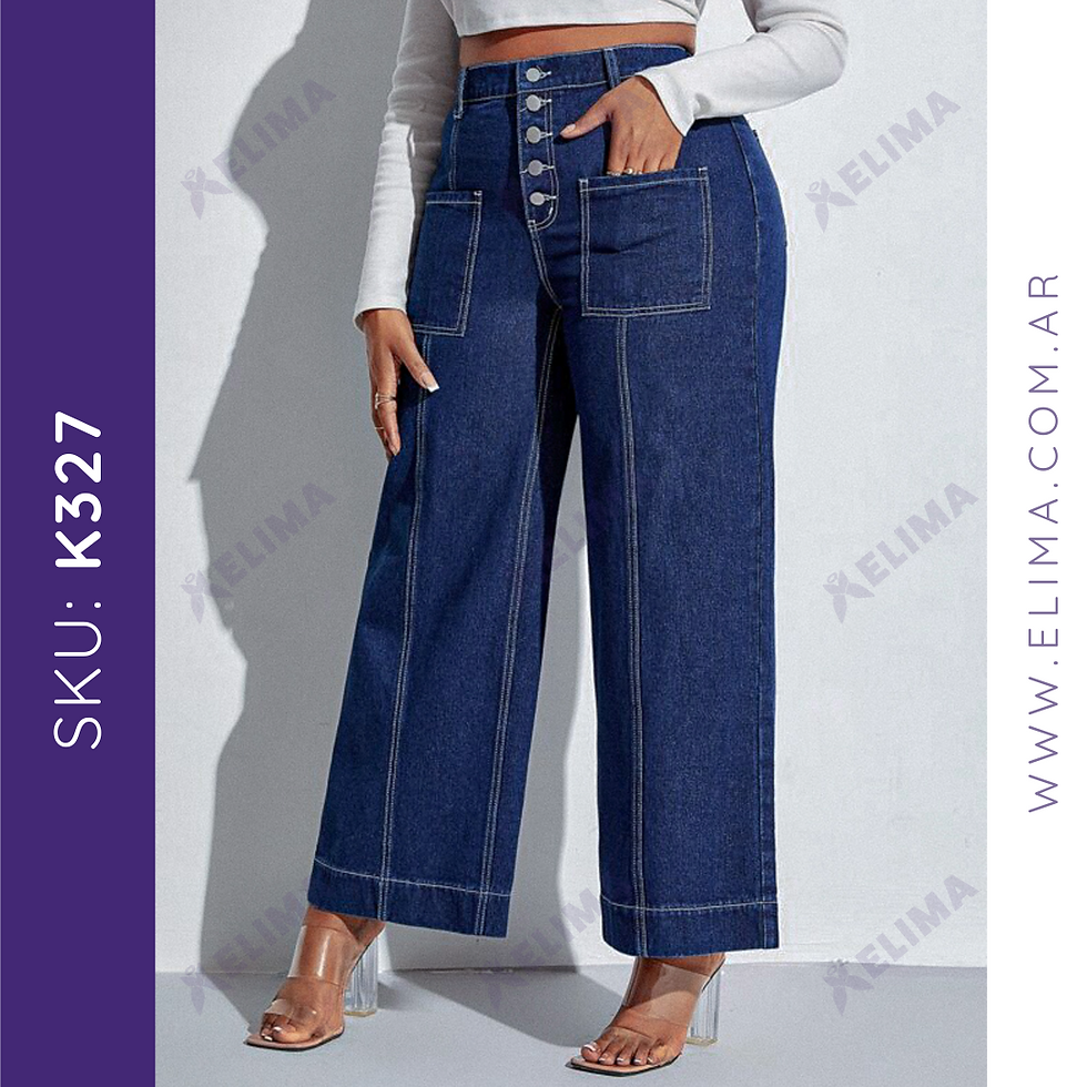 Miniatura: Pantalon de jean elastizado palazzo K327 ELIMA
