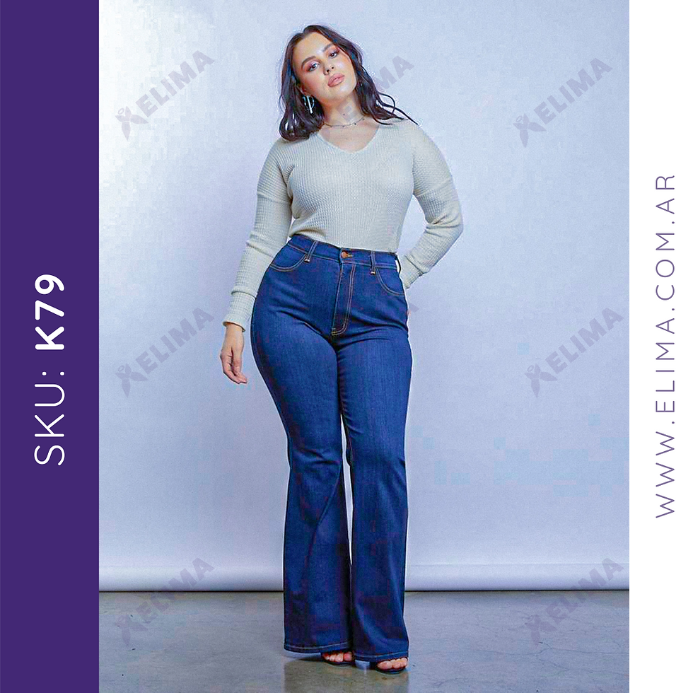 Miniatura: Pantalon de jean elastizado tiro alto K79 ELIMA