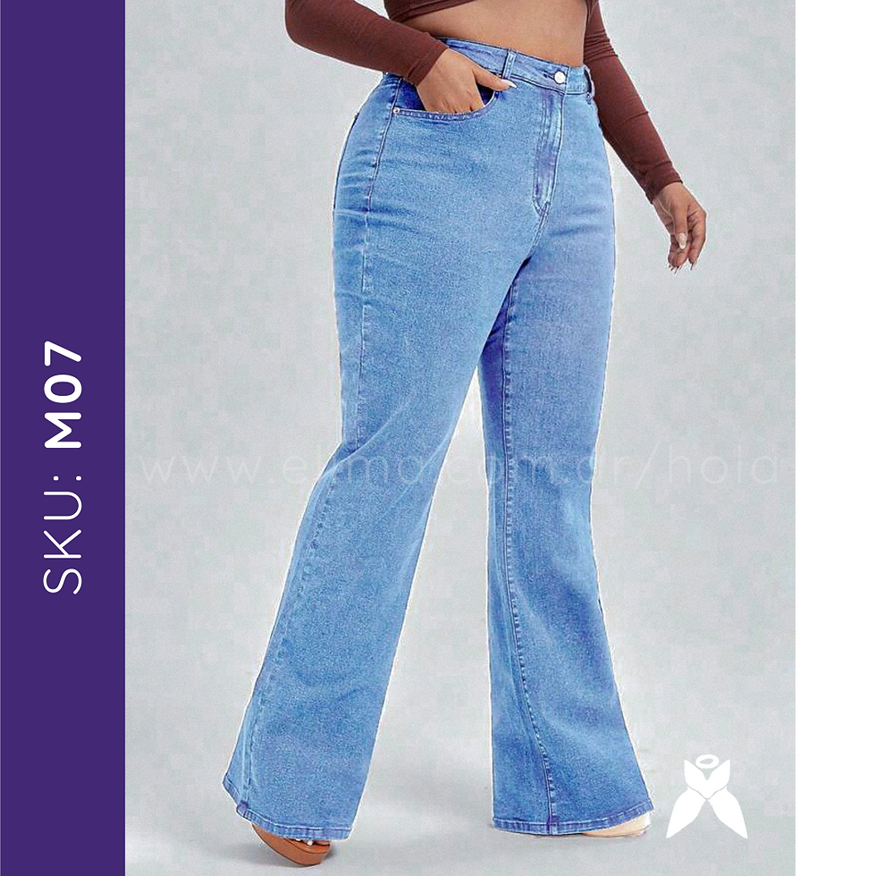 Miniatura: Pantalon de jean elastizado semi oxford M07 ELIMA