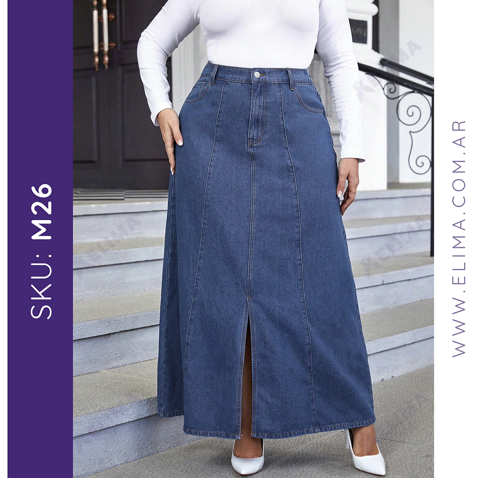 Miniatura: Falda larga de jean rigido M26 ELIMA