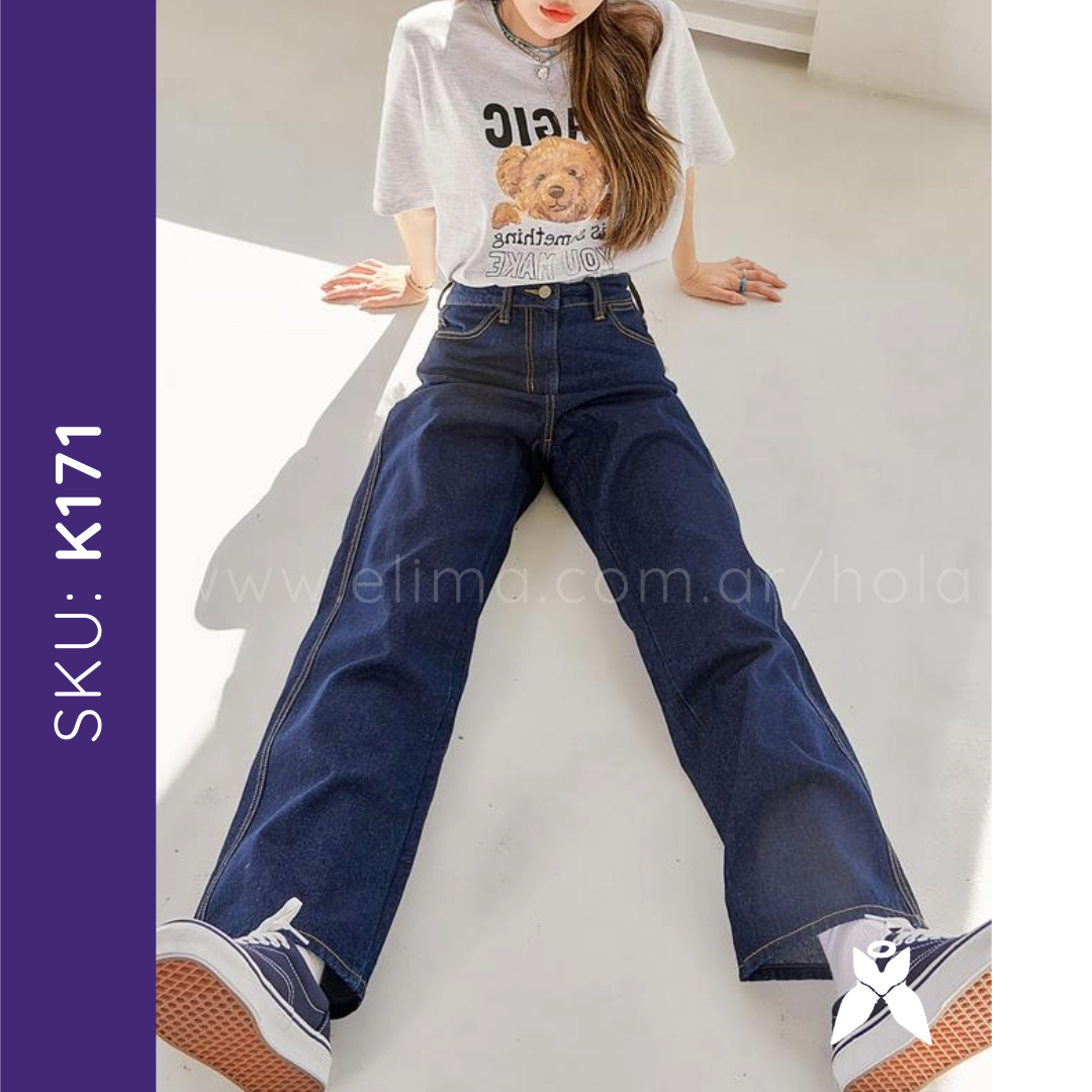 Pantalon de jean rigido recto tiro alto K171 ELIMA