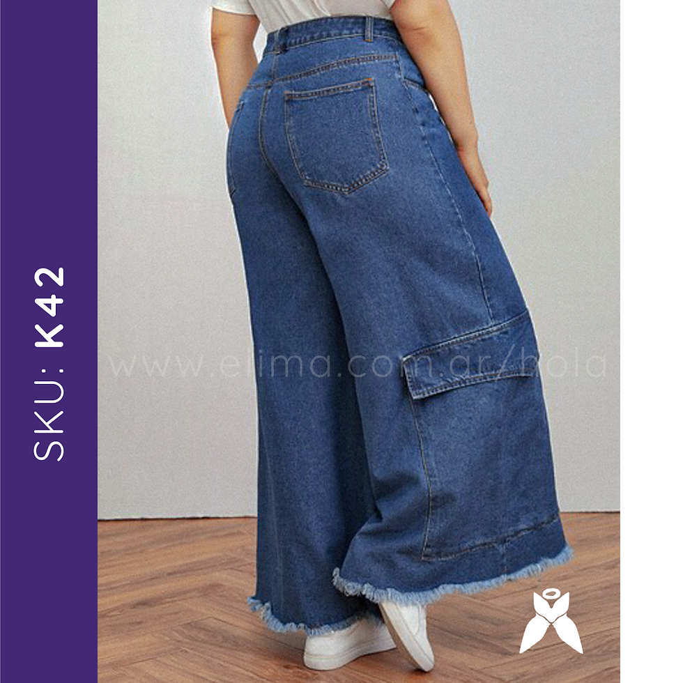 Miniatura: Pantalon de jean rigido pata de elefante K42 ELIMA