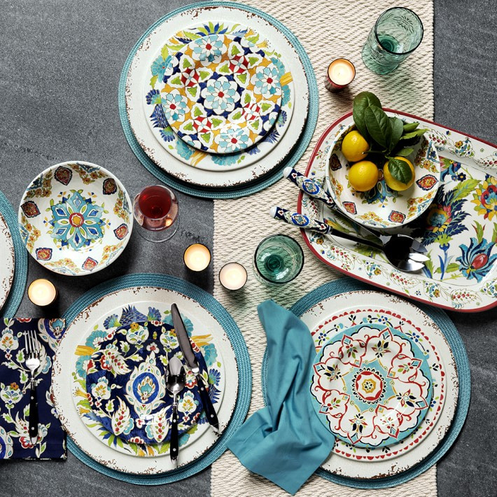 iznik tile decorated outdoor dining set