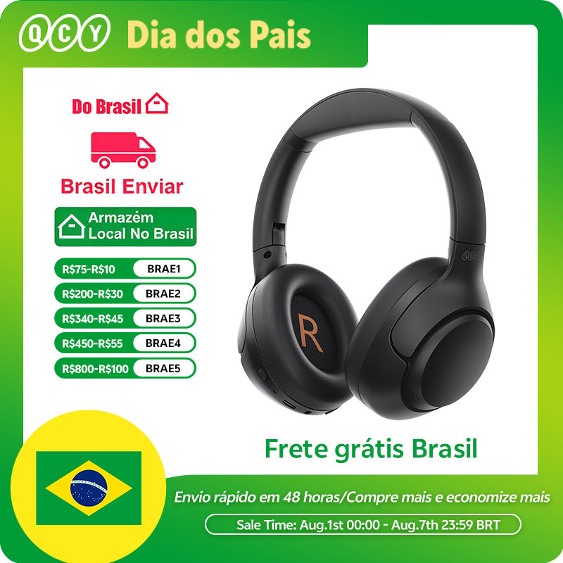 Fones de Ouvido Sem Fio QCY H3 ANC Bluetooth 5.4 Áudio Hi-Res Over Ear Headset 4