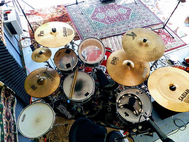 drums set up at outdoor festival