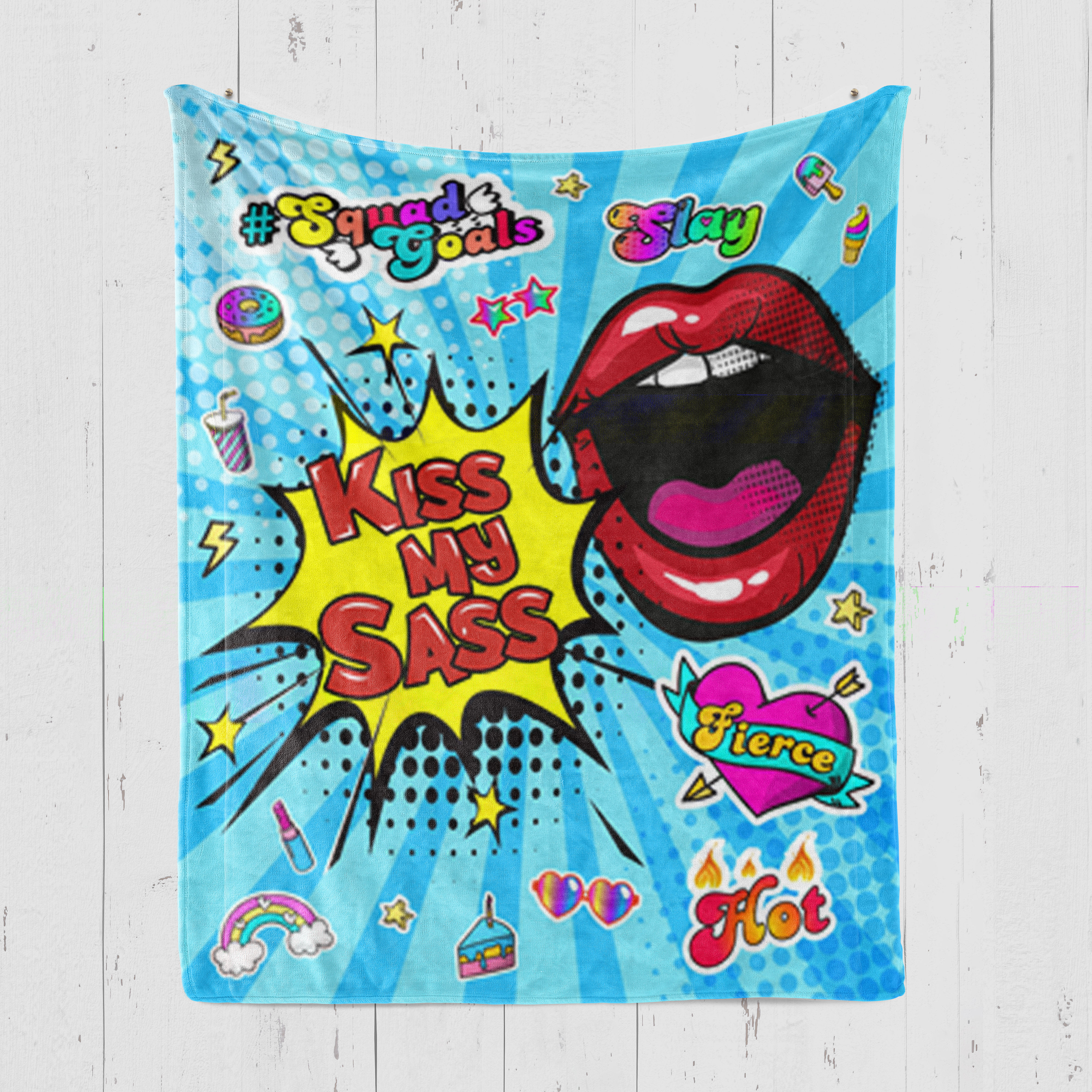 KISS MY SASS PLUSH MINKY BLANKET