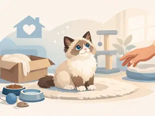 Ragdoll-pennun sopeutuminen uuteen kotiin