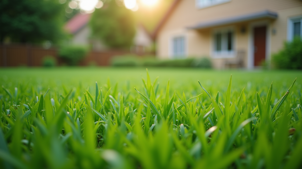 Eye-level view of a well-maintained green lawn with no visible weeds